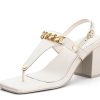 Sandalen Hey Marly | Gold Chain - Block Heel Mid Crema Ts Crema - Gold Chain - Ts