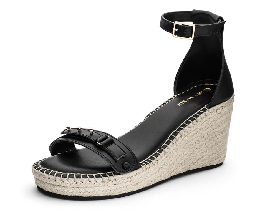 Sandalen Hey Marly | Pin Stud - Wedge Bast High Black Ps1 Black - Pin Stud - Ps1