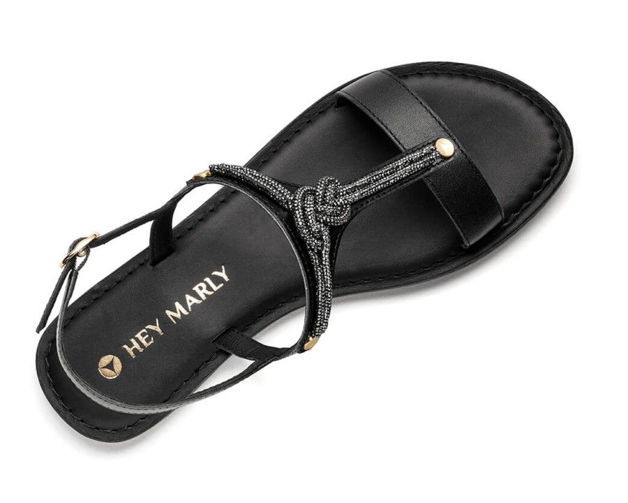 Sandalen Hey Marly | Glitter Knot - Classic Riemen Black Ts