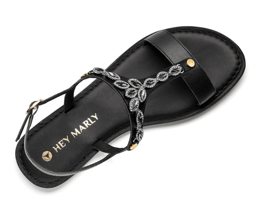 Sandalen Hey Marly | Sparkling Sea - Classic Riemen Black Ts