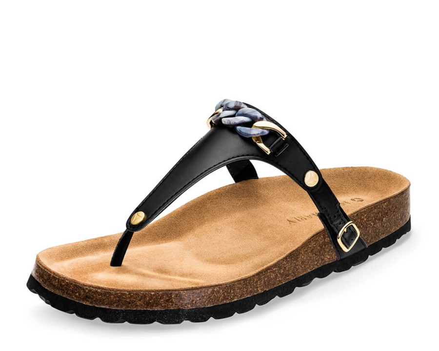 Sandalen Hey Marly | Precious Chain - Casual Cork Black Ts