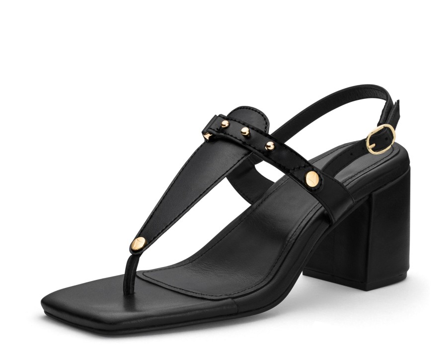 Sandalen Hey Marly | Pin Stud - Block Heel Mid Black Ts Black - Pin Stud- Ts