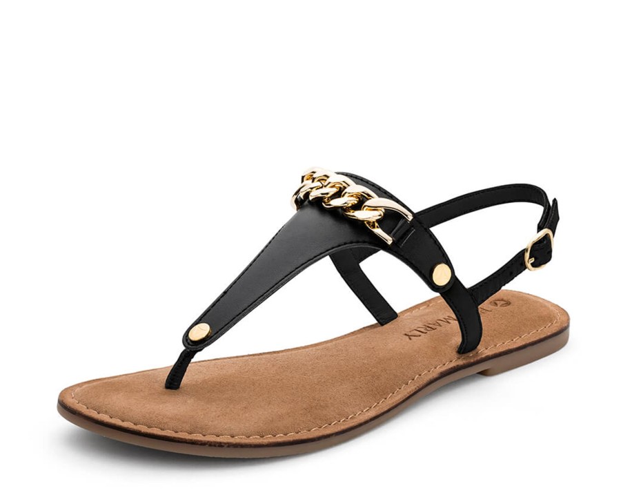 Sandalen Hey Marly | Gold Chain - Comfort Black Ts Black - Gold Chain - Ts