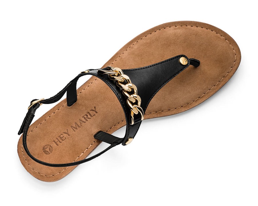 Sandalen Hey Marly | Gold Chain - Comfort Black Ts Black - Gold Chain - Ts