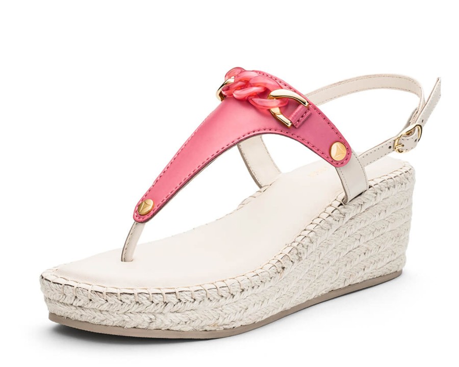 Sandalen Hey Marly | Precious Chain - Wedge Bast Mid Crema Ts