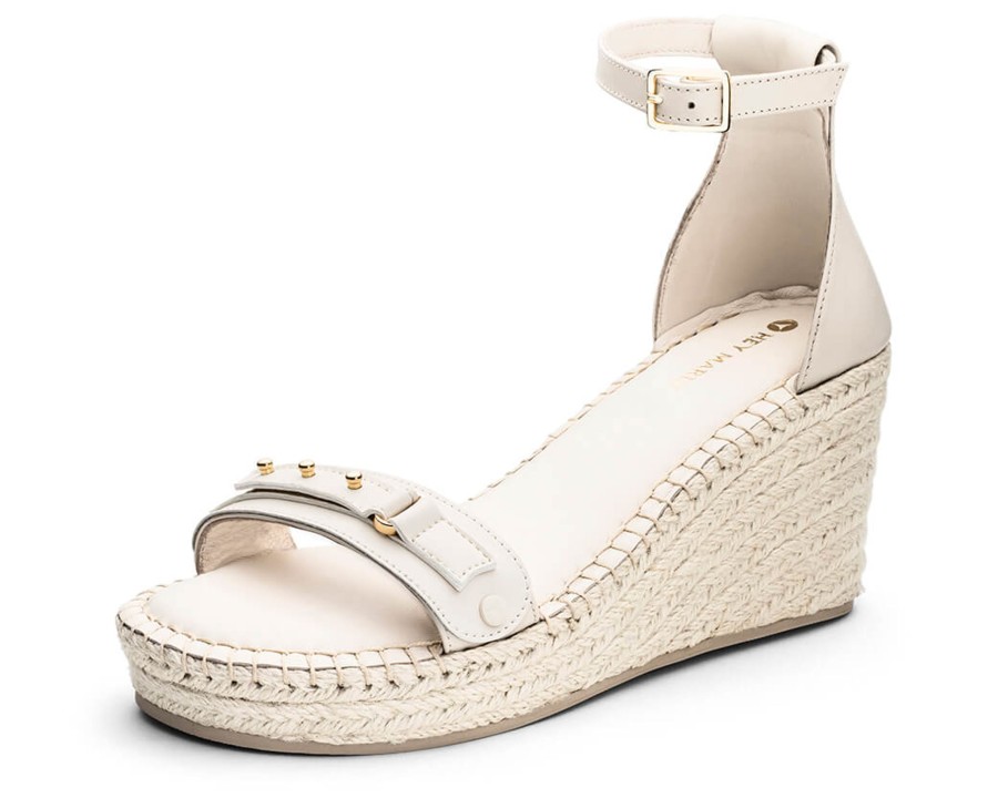 Sandalen Hey Marly | Pin Stud - Wedge Bast High Crema Ps1 Crema - Pin Stud - Ps1