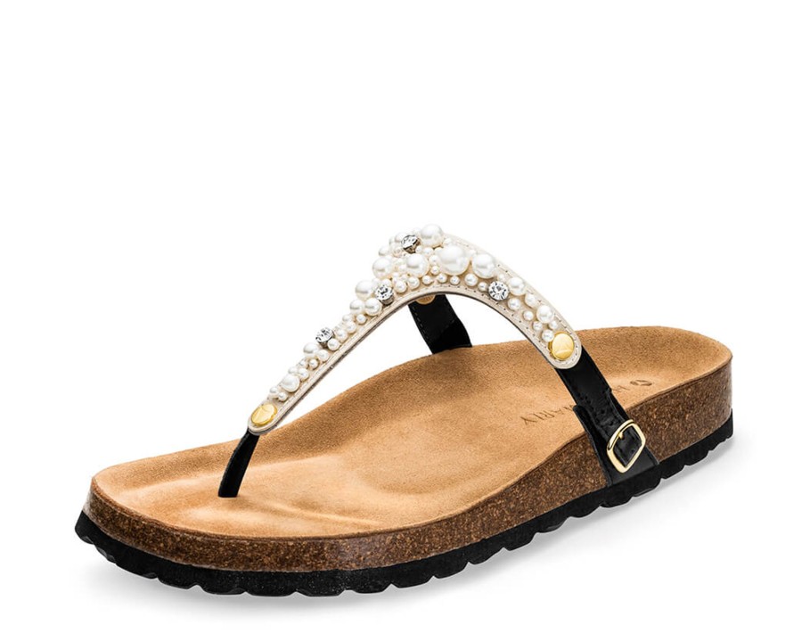 Sandalen Hey Marly | Precious Pearl - Casual Cork Black Ts White - Precious Pearl - Ts