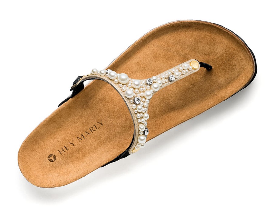 Sandalen Hey Marly | Precious Pearl - Casual Cork Black Ts White - Precious Pearl - Ts