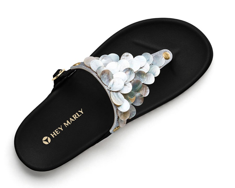 Sandalen Hey Marly | Shiny Pearl - Casual Clean Black Ts