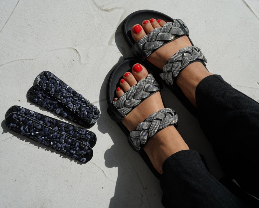 Sandalen Hey Marly | Braided Glitter - Casual Clean Black Ps2