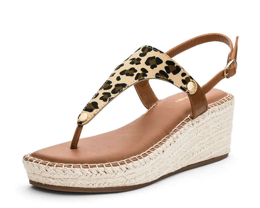 Sandalen Hey Marly | Animal Print - Wedge Bast Mid Cognac Ts