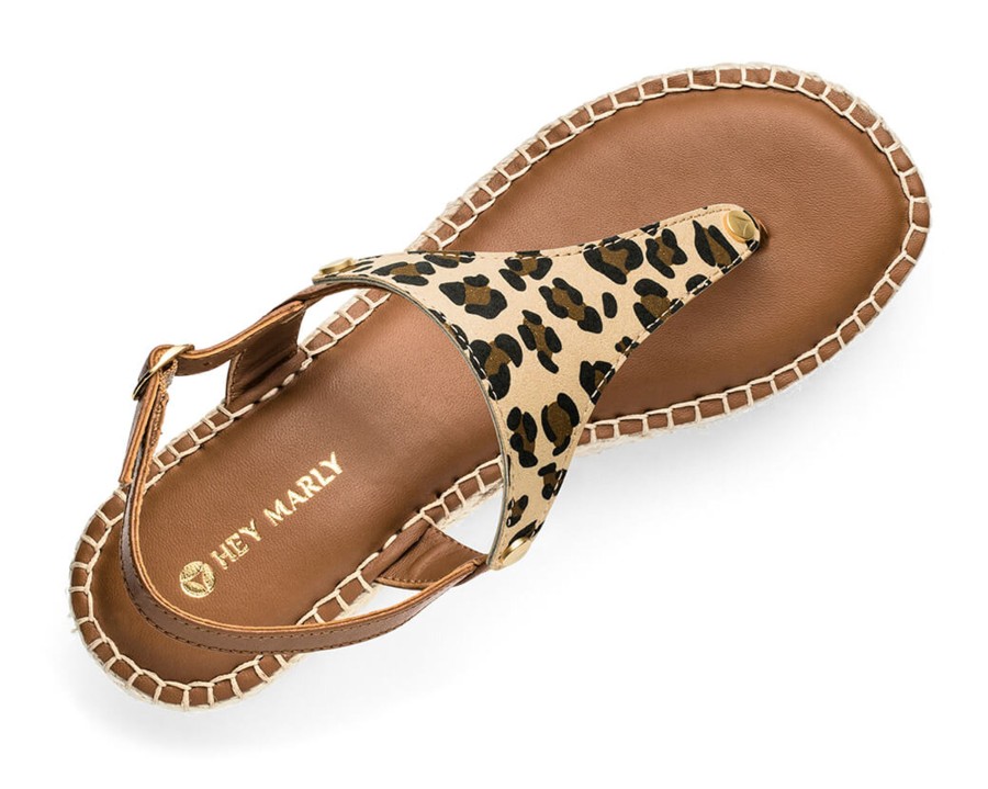 Sandalen Hey Marly | Animal Print - Wedge Bast Mid Cognac Ts