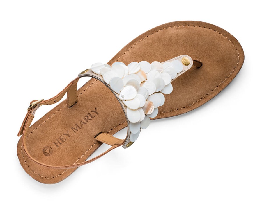 Sandalen Hey Marly | Shiny Pearl - Comfort Cognac Ts