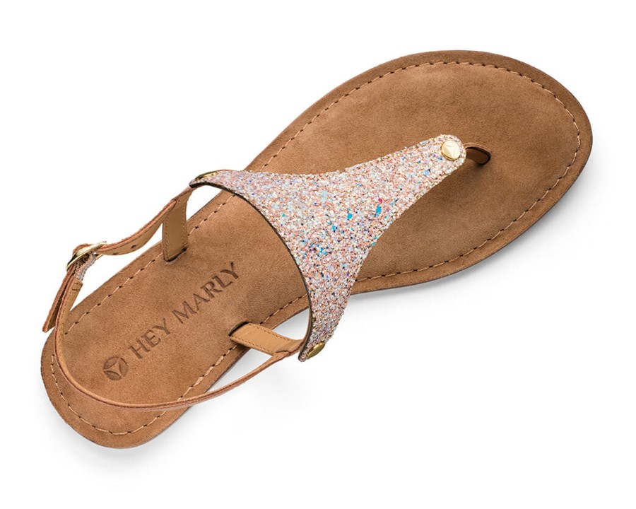 Sandalen Hey Marly | Cosmic Glitter - Comfort Cognac Ts