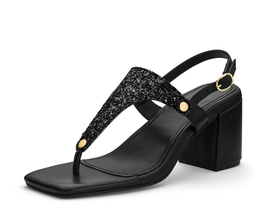 Sandalen Hey Marly | Cosmic Glitter - Block Heel Mid Black Ts Black - Cosmic Glitter - Ts