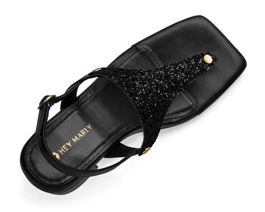 Sandalen Hey Marly | Cosmic Glitter - Block Heel Mid Black Ts Black - Cosmic Glitter - Ts