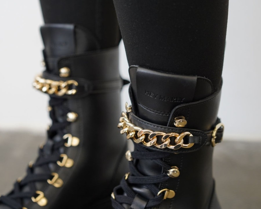 Schuhe Hey Marly | Gold Chain Loop - Chunky Rock - Black Gold Chain Loop - Black