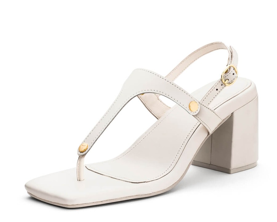 Sandalen Hey Marly | All Plain - Block Heel Mid Crema Ts Crema - All Plain - Ts