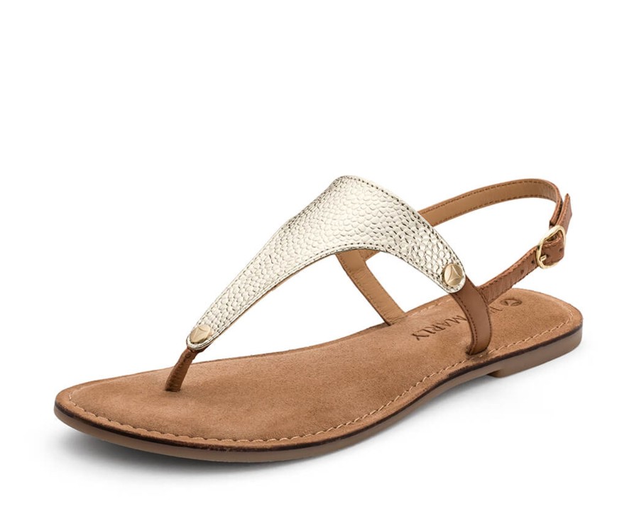 Sandalen Hey Marly | Mars Metallic - Comfort Cognac Ts