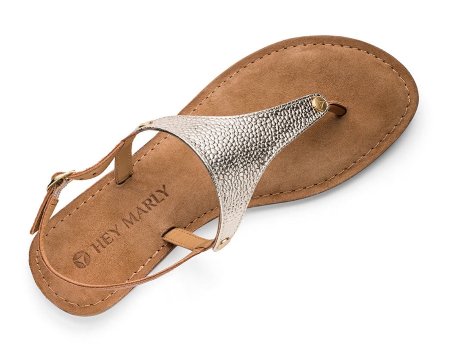 Sandalen Hey Marly | Mars Metallic - Comfort Cognac Ts