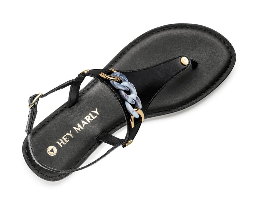 Sandalen Hey Marly | Precious Chain - Classic Black Ts