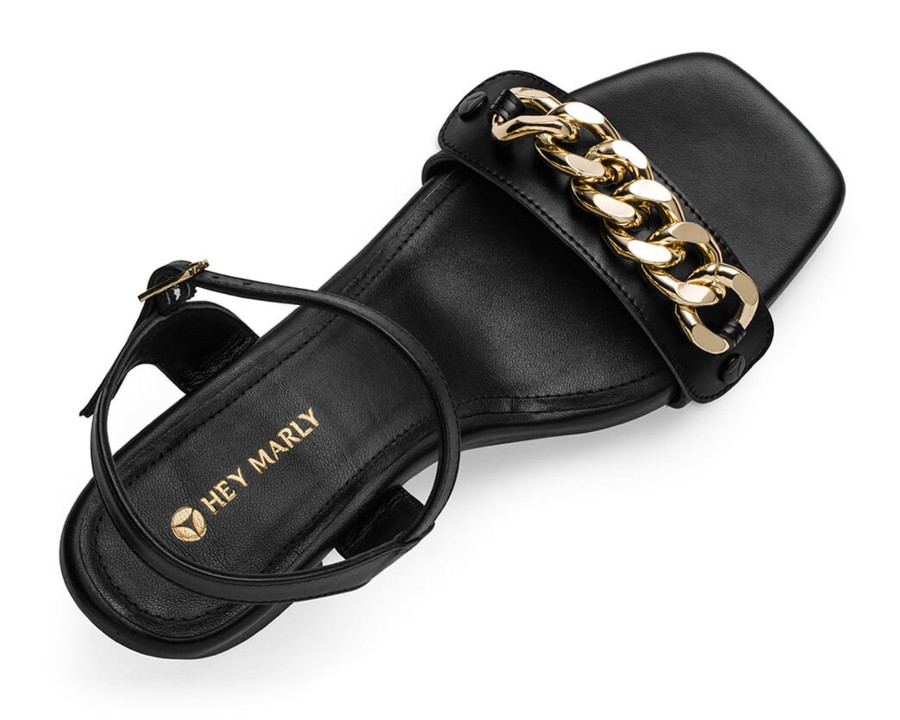 Sandalen Hey Marly | Gold Chain - Block Heel Mid Black Ps1 Black - Gold Chain - Ps1