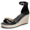 Sandalen Hey Marly | Gold Chain - Wedge Bast High Black Ps1 Black - Gold Chain - Ps1