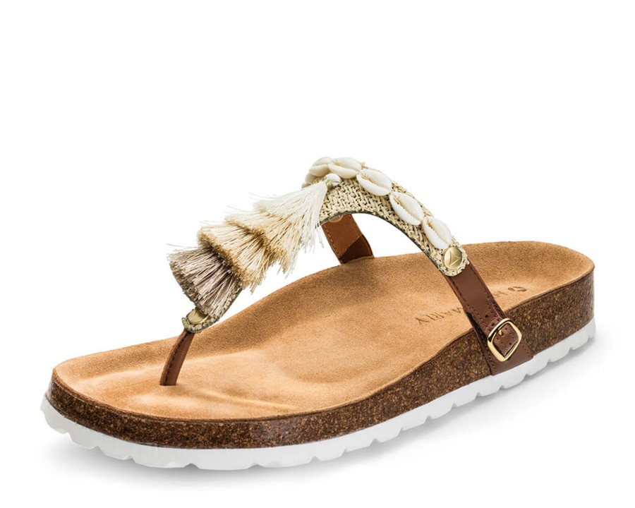 Sandalen Hey Marly | Tulum Tassle - Casual Cork Cognac Ts