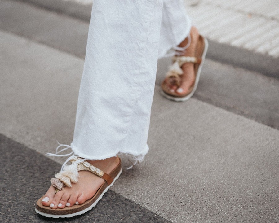 Sandalen Hey Marly | Tulum Tassle - Casual Cork Cognac Ts