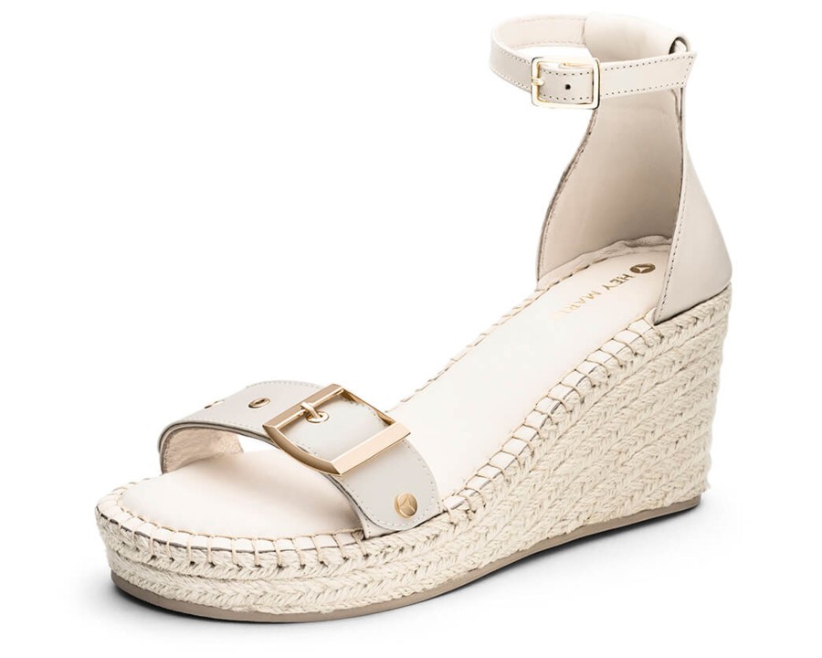 Sandalen Hey Marly | Urban Classic - Wedge Bast High Crema Ps1 Crema - Urban Classic - Ps1