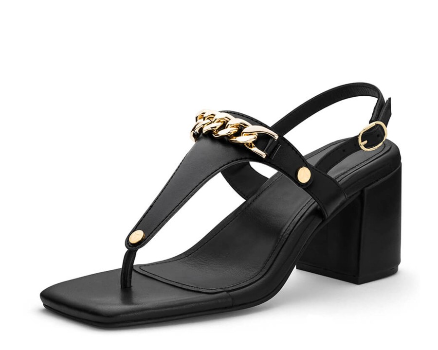 Sandalen Hey Marly | Gold Chain - Block Heel Mid Black Ts Black - Gold Chain - Ts