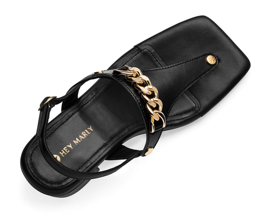 Sandalen Hey Marly | Gold Chain - Block Heel Mid Black Ts Black - Gold Chain - Ts