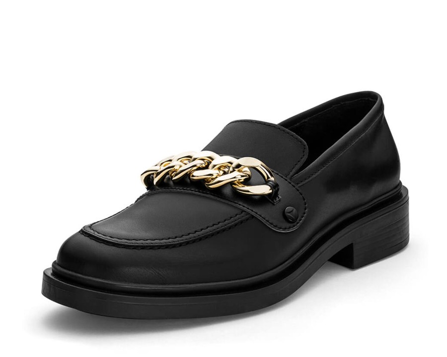 Schuhe Hey Marly | Gold Chain - Classic Loafer Black Ps1 Black - Gold Chain - Ps1