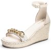 Sandalen Hey Marly | Gold Chain - Wedge Bast High Crema Ps1 Crema - Gold Chain - Ps1