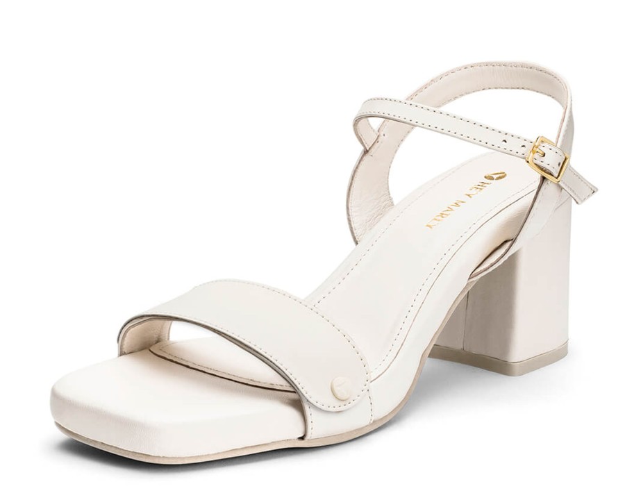 Sandalen Hey Marly | All Plain - Block Heel Mid Crema Ps1 Crema - All Plain - Ps1