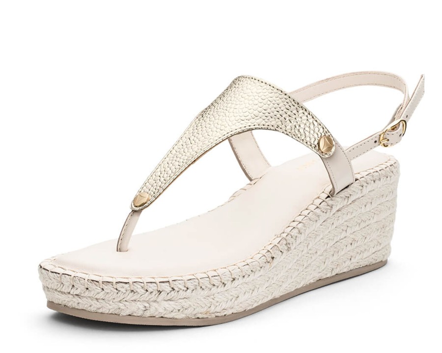 Sandalen Hey Marly | Mars Metallic - Wedge Bast Mid Crema Ts