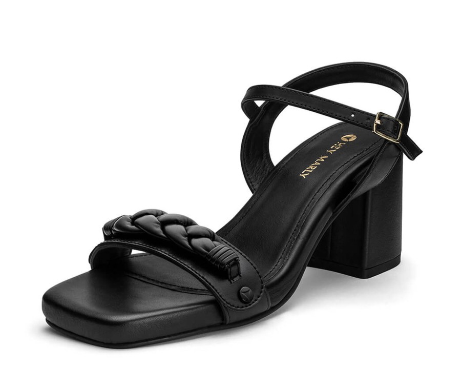 Sandalen Hey Marly | Braided - Block Heel Mid Black Ps1 Black - Braided - Ps1