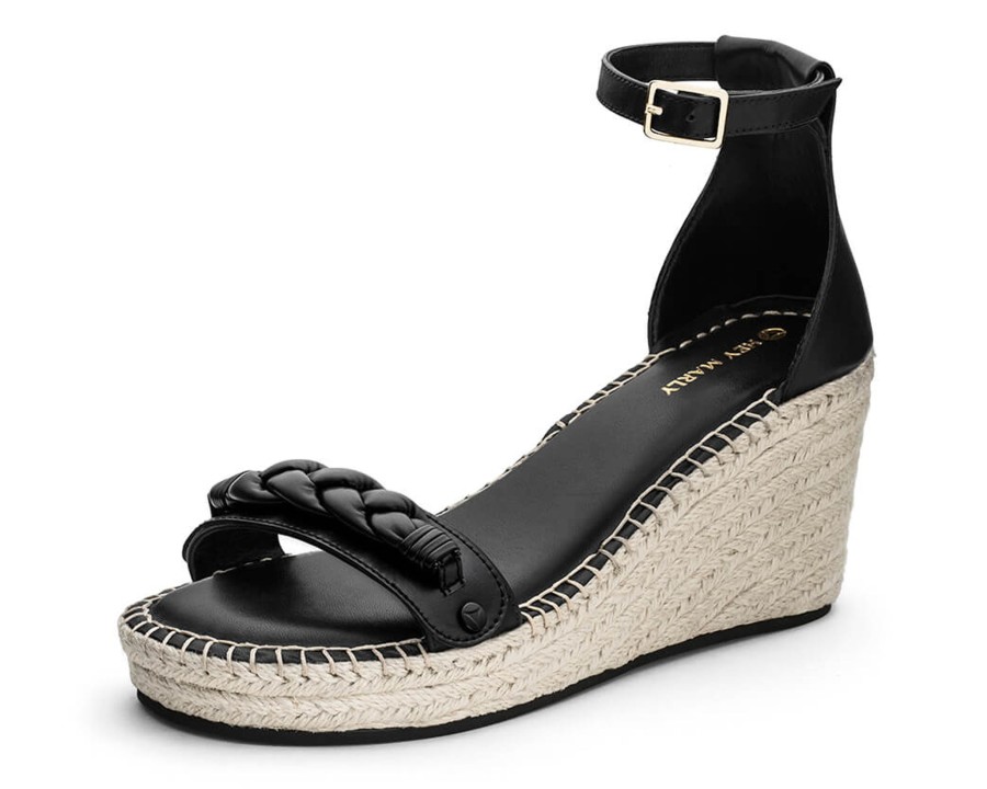 Sandalen Hey Marly | Braided - Wedge Bast High Black Ps1 Black - Braided - Ps1