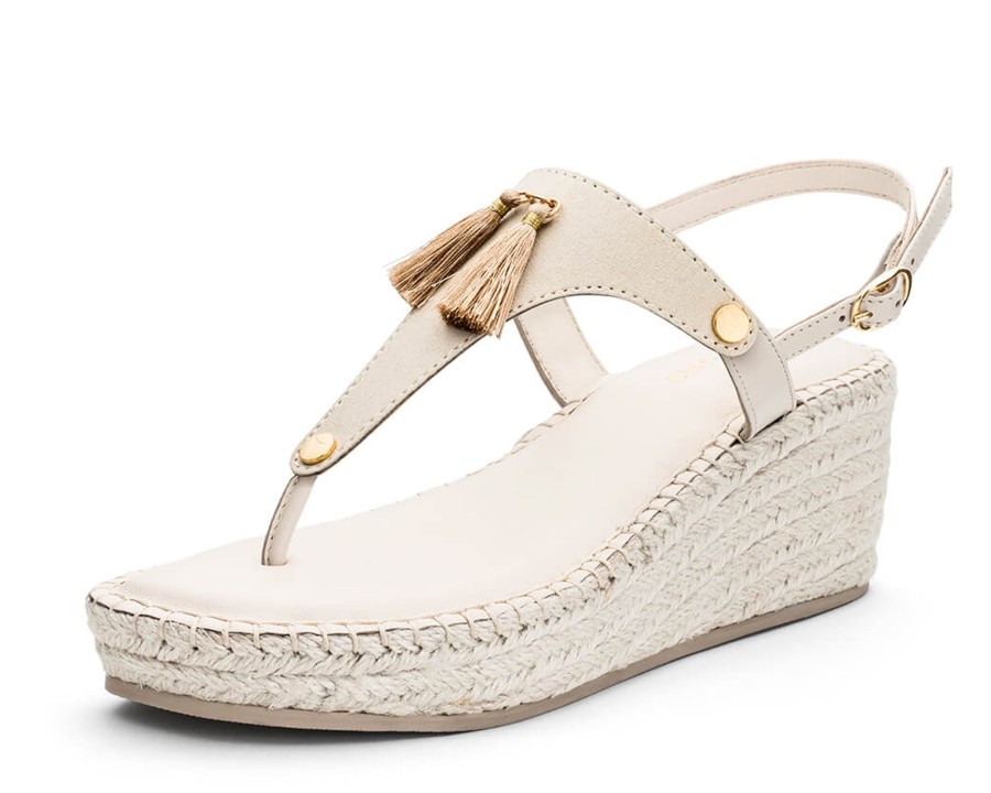 Sandalen Hey Marly | Pom De Paris - Wedge Bast Mid Crema Ts