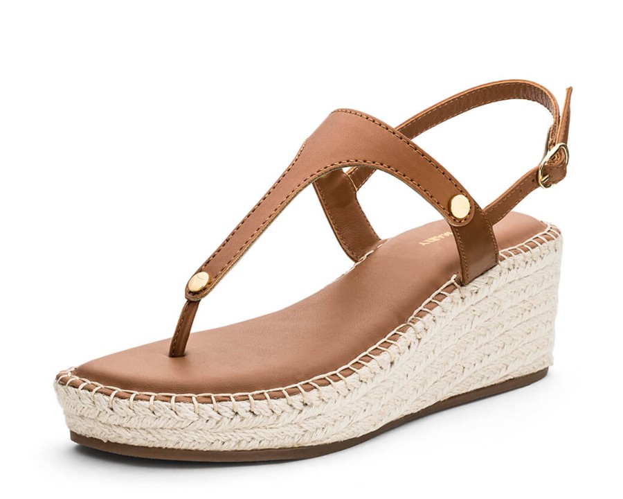 Sandalen Hey Marly | All Plain - Wedge Bast Mid Cognac Ts Cognac - All Plain - Ts