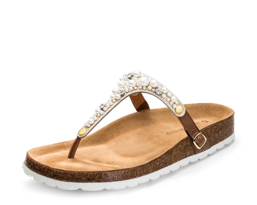 Sandalen Hey Marly | Precious Pearl - Casual Cork Cognac Ts White - Precious Pearl - Ts