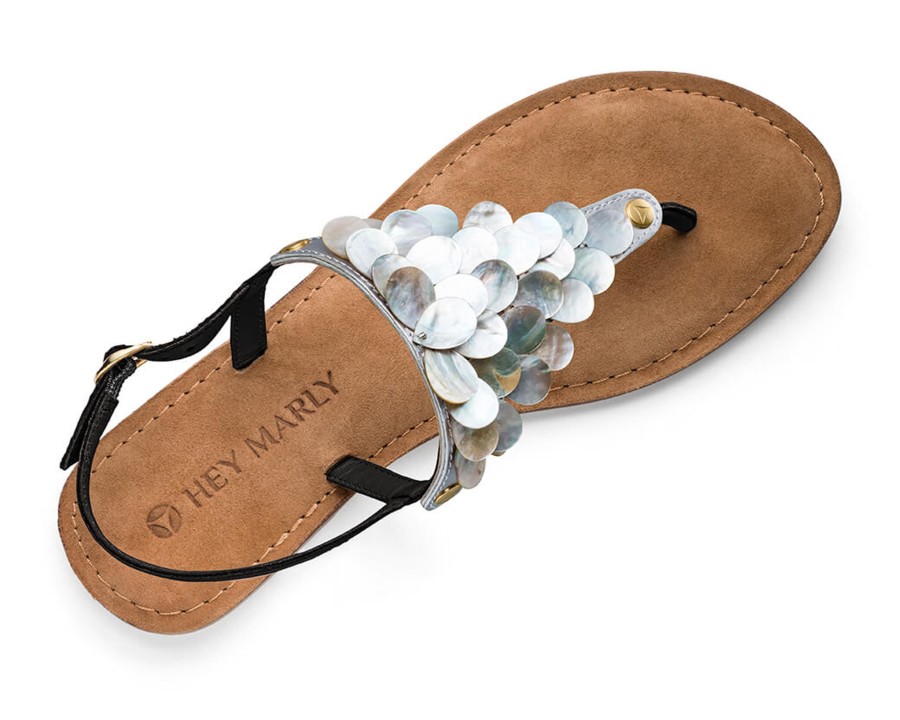 Sandalen Hey Marly | Shiny Pearl - Comfort Black Ts