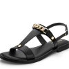 Sandalen Hey Marly | Gold Chain - Classic Riemen Black Ts Black - Gold Chain - Ts