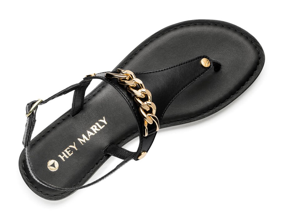 Sandalen Hey Marly | Gold Chain - Classic Black Ts Black - Gold Chain - Ts