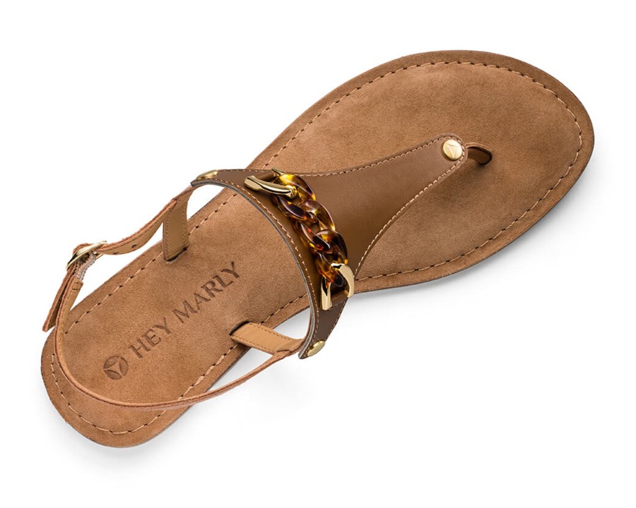 Sandalen Hey Marly | Precious Chain - Comfort Cognac Ts