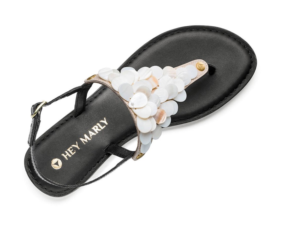 Sandalen Hey Marly | Shiny Pearl - Classic Black Ts