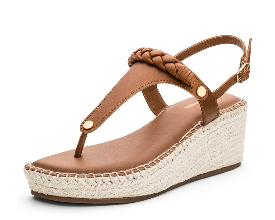 Sandalen Hey Marly | Braided - Wedge Bast Mid Cognac Ts Cognac - Braided - Ts