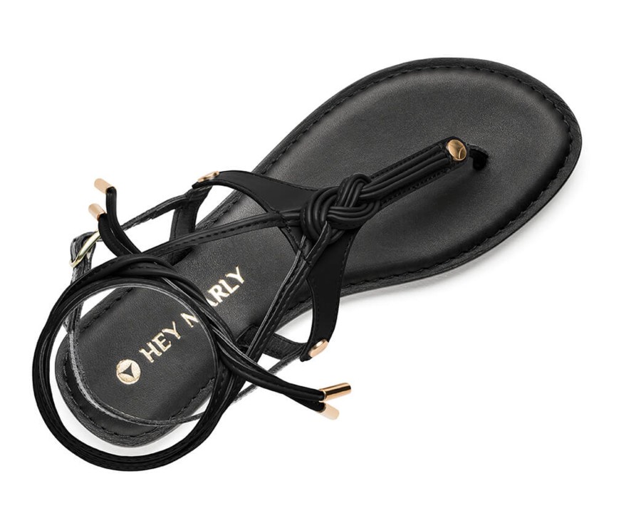 Sandalen Hey Marly | Tie Up Rope - Classic Black Ts