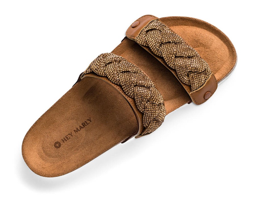 Sandalen Hey Marly | Braided Glitter - Casual Cork Cognac Ps2