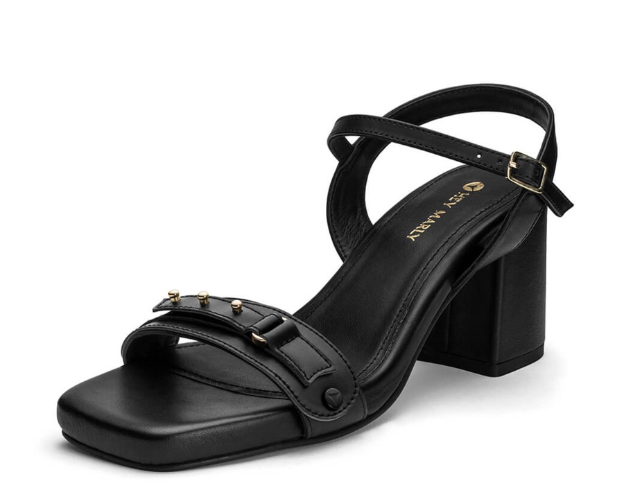 Sandalen Hey Marly | Pin Stud - Block Heel Mid Black Ps1 Black - Pin Stud - Ps1